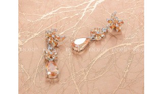 Серьги - Позолоченные серьги Beige Flowers