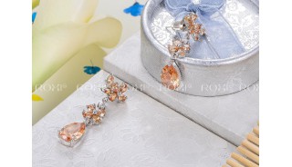 Серьги - Позолоченные серьги Beige Flowers