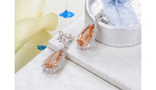 Серьги - Позолоченные серьги Beige Shine
