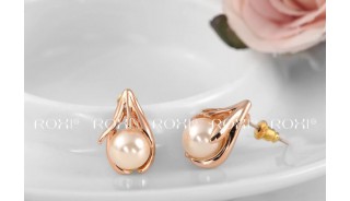 Позолоченные серьги - Позолоченные серьги Pearl one