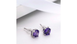 Серебряные серьги - Серебряные серьги Purple