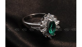 Кольца - Позолоченное кольцо Aquamarine