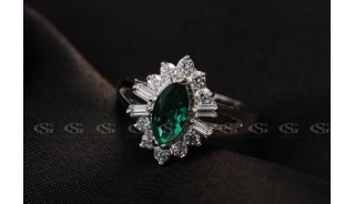 Кольца - Позолоченное кольцо Aquamarine