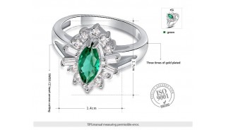 Кольца - Позолоченное кольцо Aquamarine