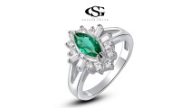 Позолоченное кольцо "Aquamarine"
