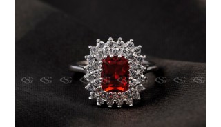 Кольца - Позолоченное кольцо Red Stone