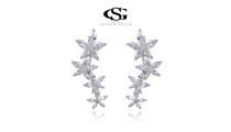 Позолоченные серьги "Diamond Flower" 