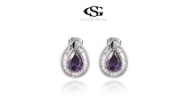 Позолоченные серьги "Purple Fantasy"
